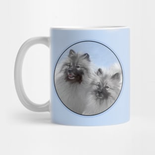 Keeshond Pair of Kees Painting Original Animal Art Mug